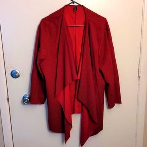 5XL Shein Curve Professional Red Silky Blazer Cardigan